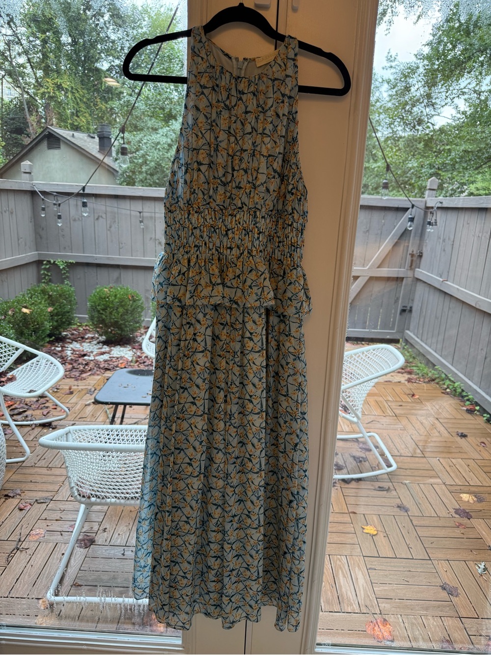 Ulla Johnson Light Blue and Yellow Floral Maxi Dress